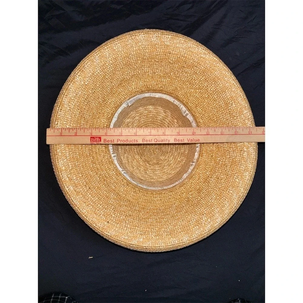 San Diego Hat Company Sun Hat Womens L Beige Wide Brim Ribbon Beach grossgrain